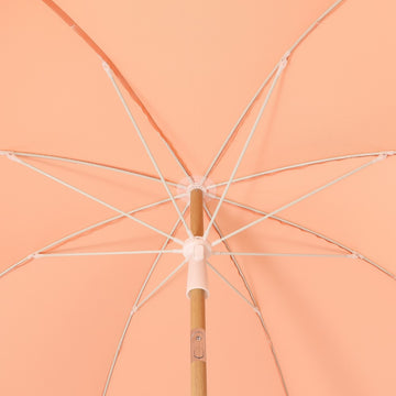 Horizon 6.5 ft. Classic MidCentury Scalloped Fringe Market Beach Umbrella